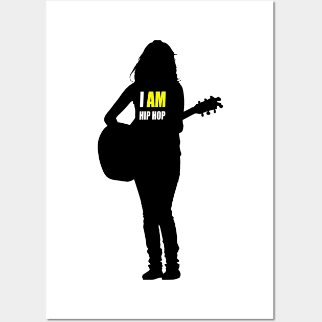 IAHH-SILHOUETTE-GUITARIST-FEMALE-2 Wall Art by DodgertonSkillhause